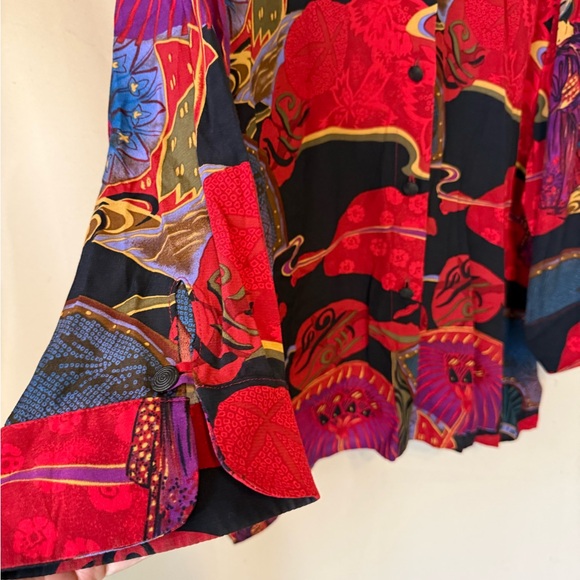 S.A. Rose Red and Purple Women's Geisha Girl Blouse AWESOME! - Picture 3 of 4